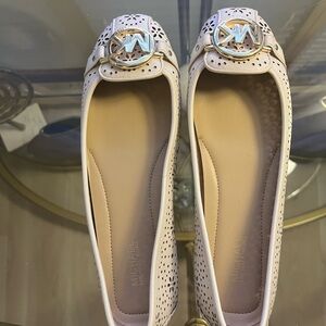 Michael Kors Perforated Cream Loafers